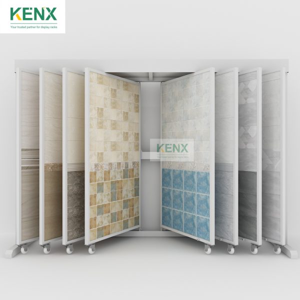 tile sample display shelves