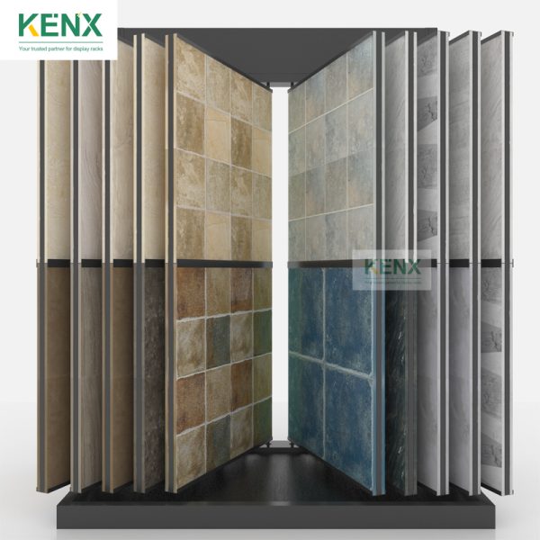 Turning page tile plate display cabinet