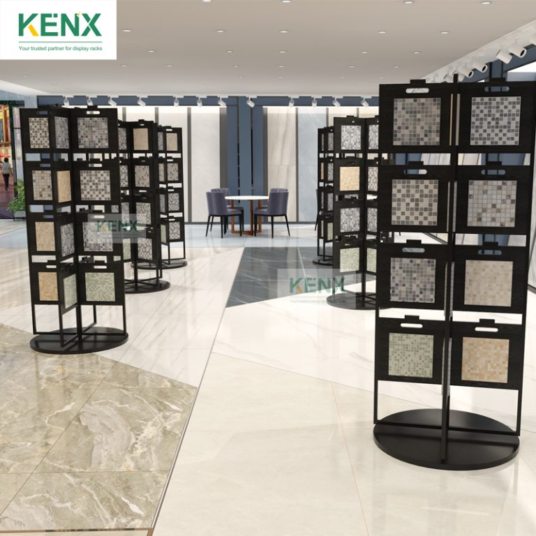 Vertical Mosaic Tiles Rotating Display Rack Wholesale Tile Display