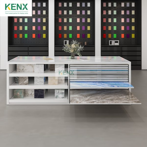 drawer combination tile counter display stands