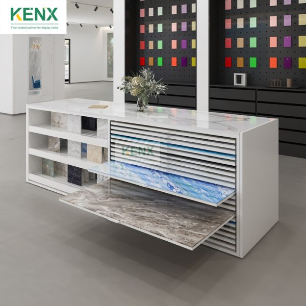 drawer combination tile counter display stands