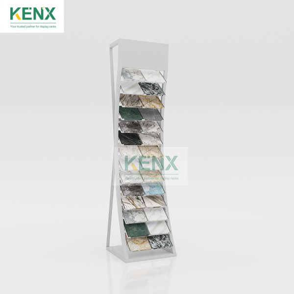 Vertical ceramic tile vendor display racks