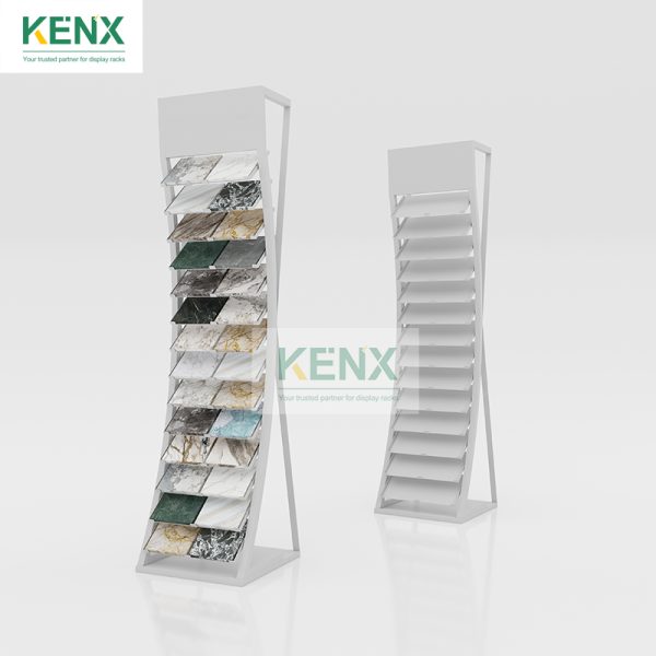 Vertical ceramic tile vendor display racks