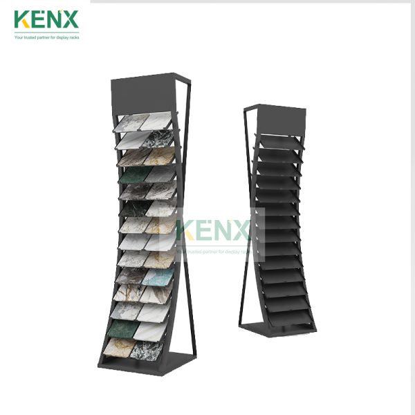 Vertical ceramic tile vendor display racks