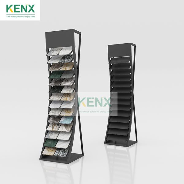 Vertical ceramic tile vendor display racks