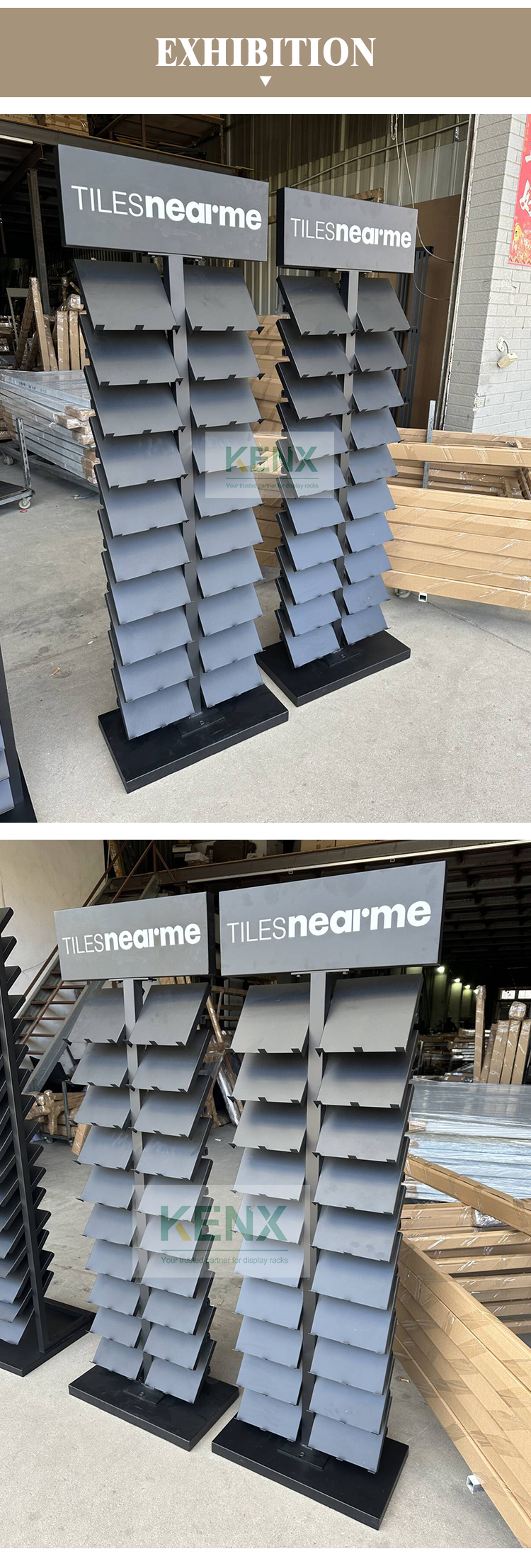 ceramic tile countertop sample rack