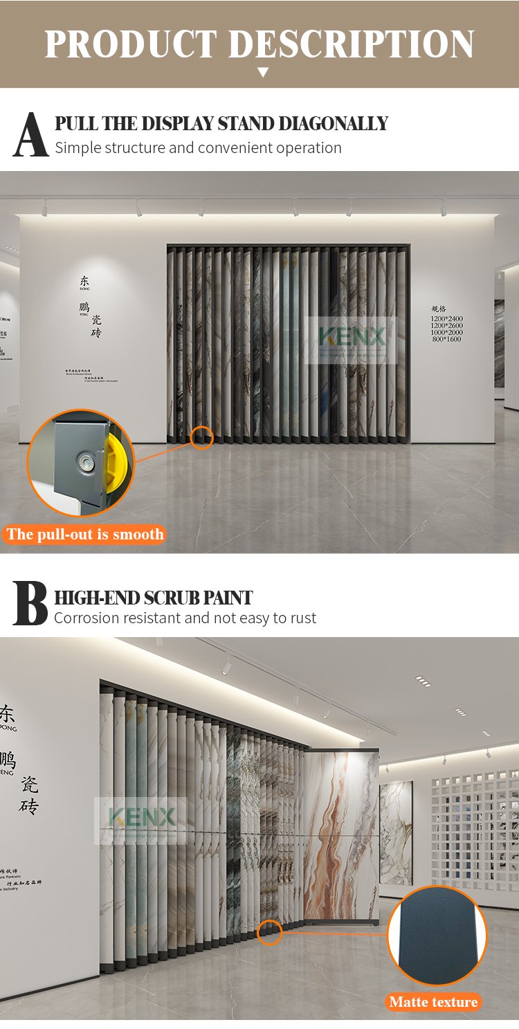 Sliding Type Tiles Display Metal Rack