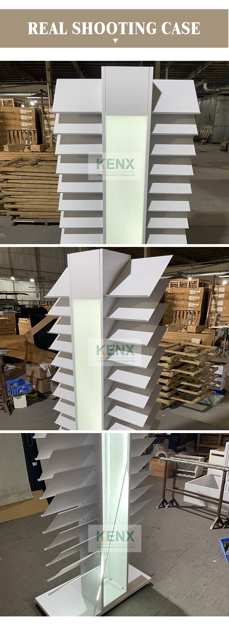 Mosaic Floor Tile​ Vertical Display Stands with Light
